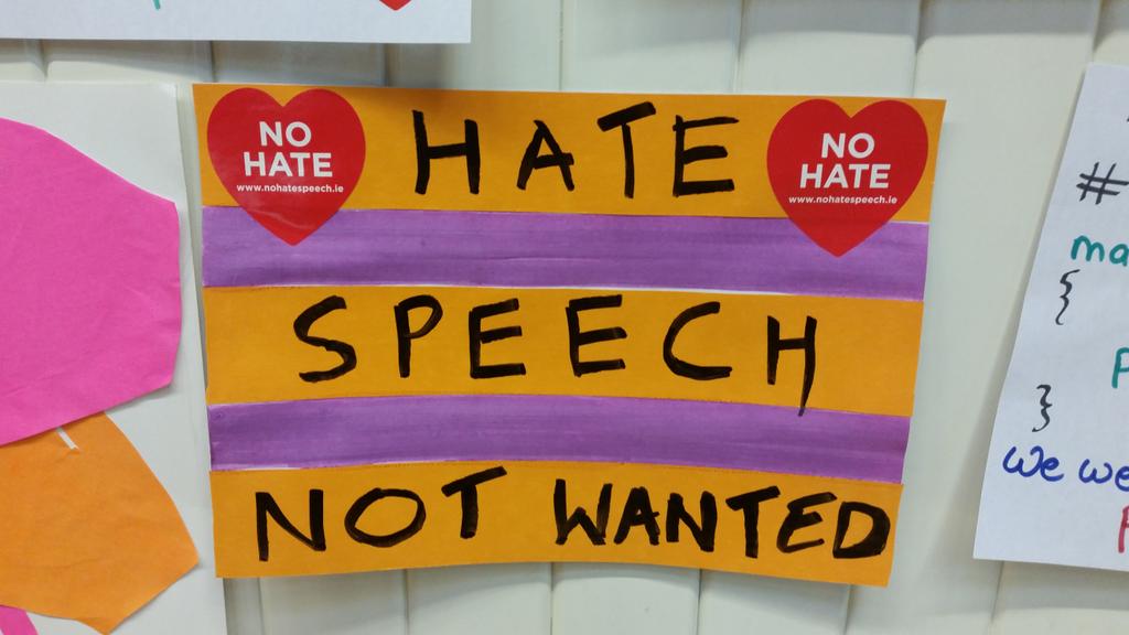 NoHateIreland's tweet photo. Today's featured poster from the @NoHateSpeechNI launch and Youth Ambassador training in Belfast! #NoHateSpeech http://t.co/HBw7ze7jgZ
