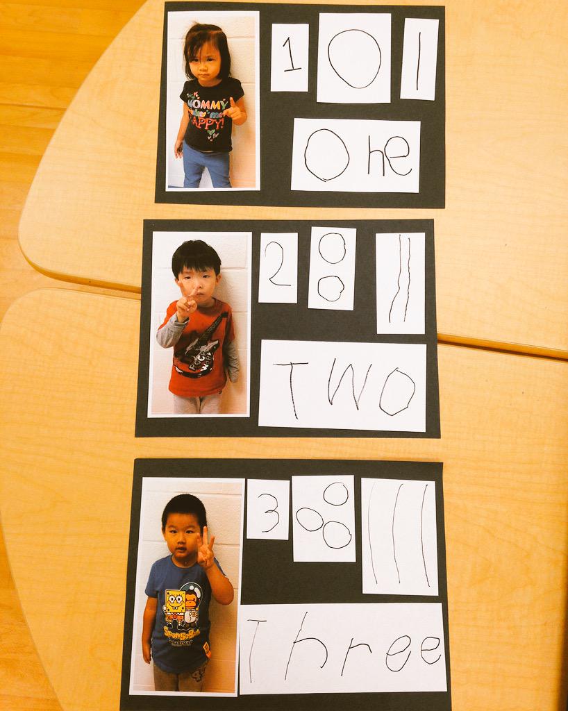 Mgikov's tweet photo. Representing numbers in different ways βοΈβοΈ@redmapleps1 #kindergartenteacher #numbersigns #cocreated http://t.co/kK8HL78fqk