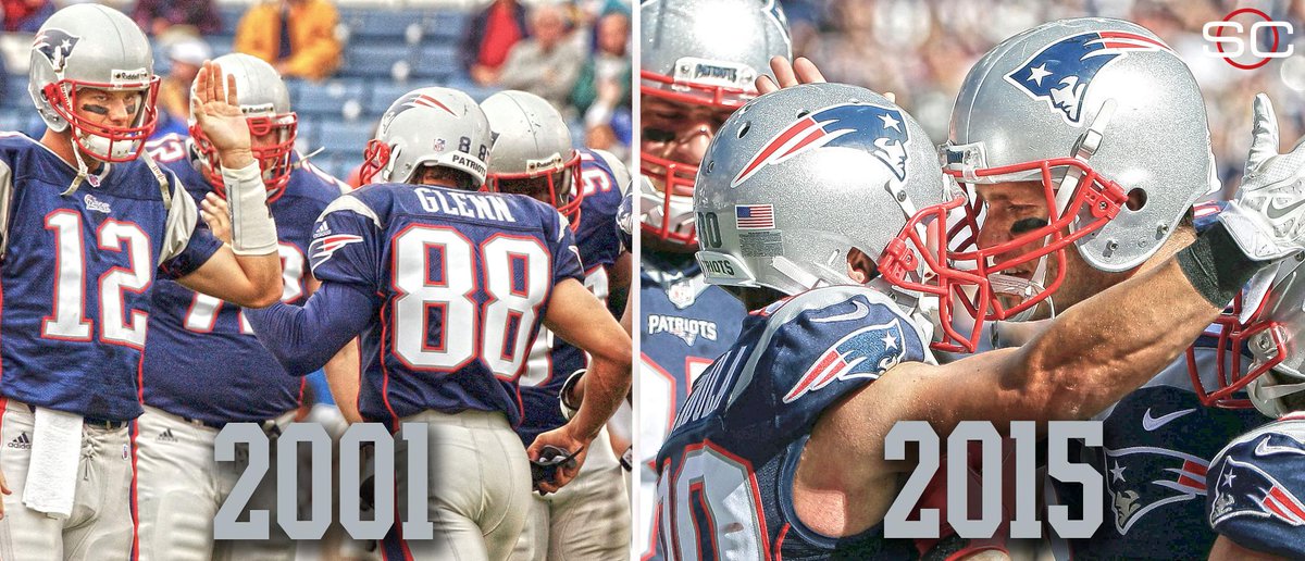 SportsCenter's tweet photo. From 1 to 400.

Tom Brady threw his 400th career TD yesterday.

His 1st career TD happened on Oct. 14, 2001. http://t.co/oxMvSBRvgc
