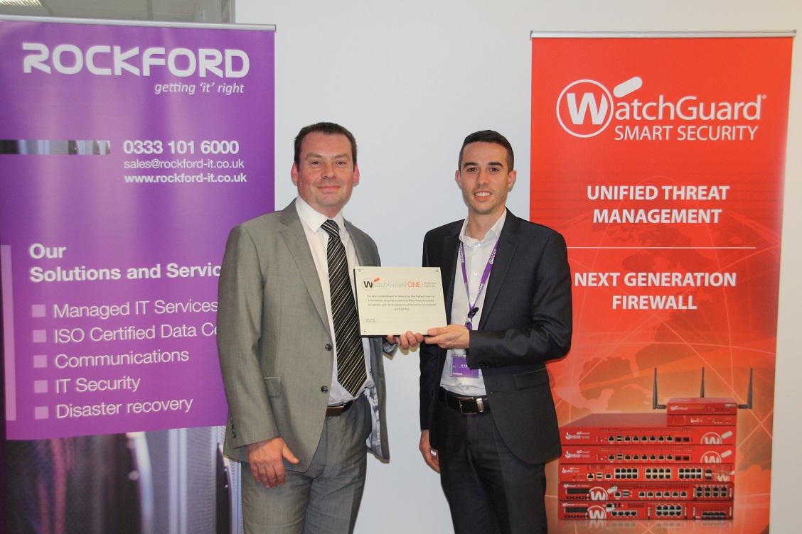 RockfordIT's tweet photo. Today @RockfordRichard accepted our @WatchGuardUK Platinum Partner plaque from @mpencavel. Great honour THANK YOU! http://t.co/oIqvxRFSnv