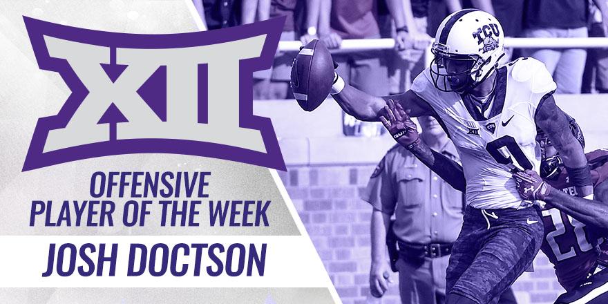 TCUFootball's tweet photo. RT to congratulate Josh Doctson, the @Big12Conference Offensive Player of the Week http://t.co/3M3I8FP0WR