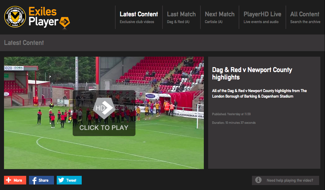 NewportCounty's tweet photo. PLAYER: Extended highlights of our draw against @Dag_RedFC now avaialble on #ExilesPlayer http://t.co/T1rHPsUkOI http://t.co/Q3F4PmFgWJ