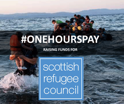 VisitScotNews's tweet photo. The @st_alliance has launched #onehourspay appeal to support refugees. How can you help? http://t.co/wi8ypfnjaM http://t.co/iEKpIvhLaa