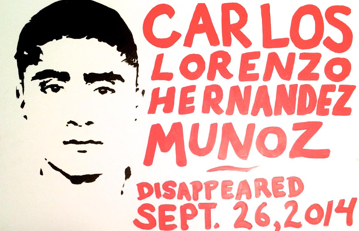 MakeMeObsolete's tweet photo. One years since #Ayotzinapa. This poster of Carlos Lorenzo Hernandez Munoz shouldn't have to exist. #saytheirname http://t.co/eKq12ug79g