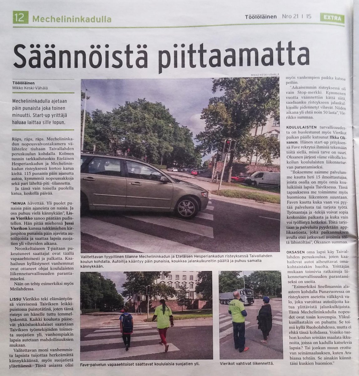favefi's tweet photo. Erinomaista! Paikalliset aktiivit ovat organisoimassa suojatiepäivystyksestä nyt pysyvää! #liikenneturva #slowdown http://t.co/IwiG485p8K