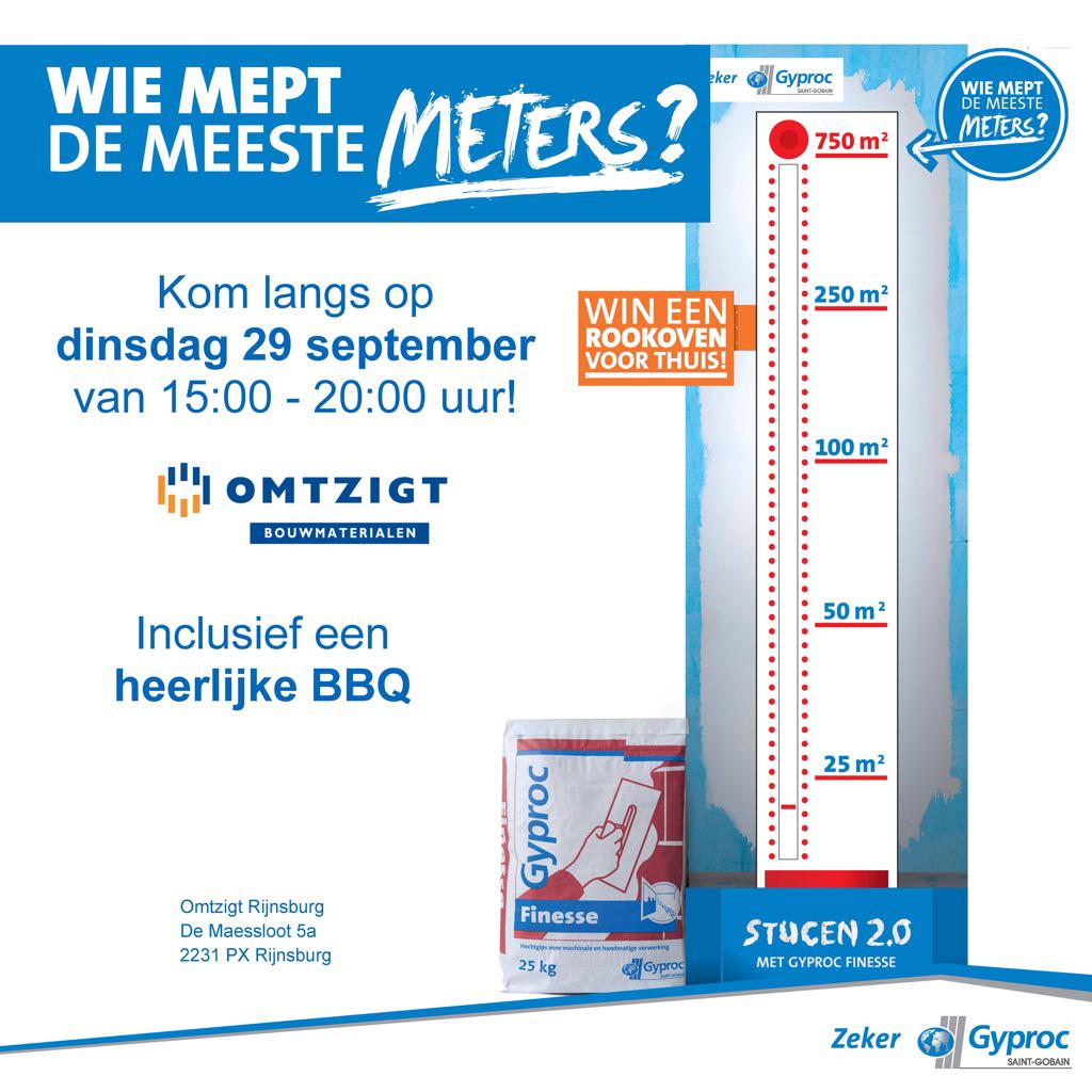 Maak kans op een rookoven voor thuis als @Gyproc bij ons langskomt om meters te meppen.
Aansluitend BBQ, kom jij ook?