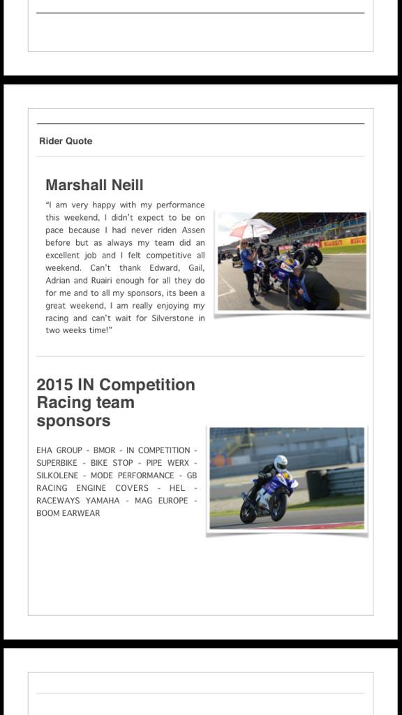 eharacing's tweet photo. IN Competition Racing, press release from Assen http://t.co/lbxHKDa24N