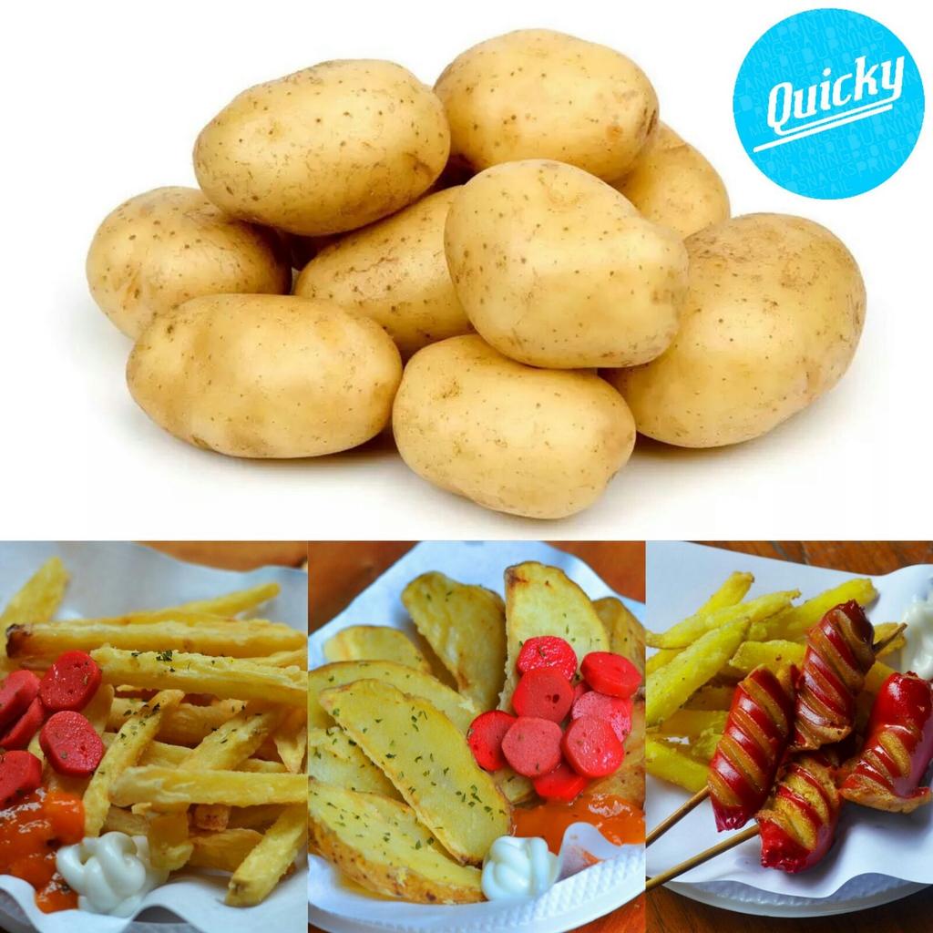 Kita hanya menggunakan kentang segar pilihan utk semua menu kentang di Quicky :)