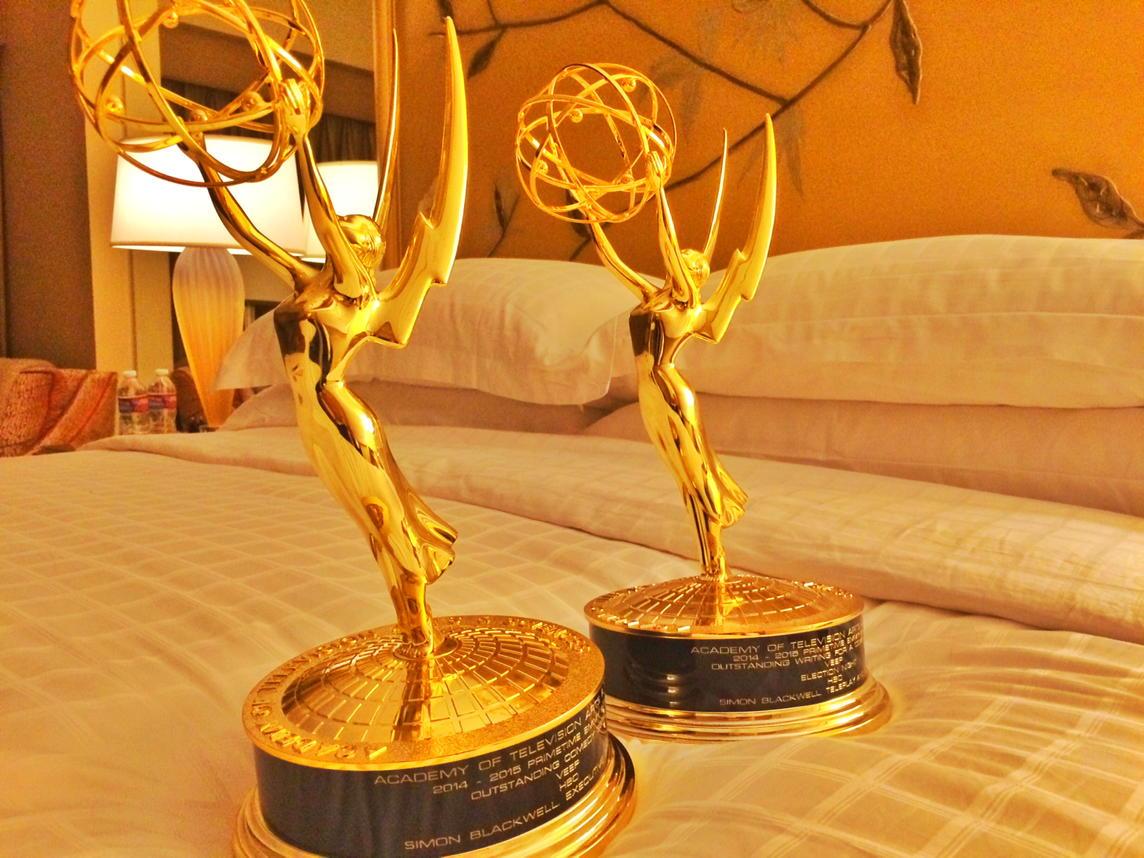 simonblackwell's tweet image. Two Emmys. Hugely happy.