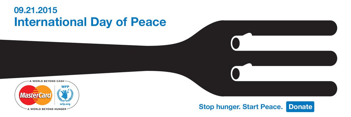 Açlığı durdurun. Barışa yer açın. #PeaceDay <a href="/WFP/">World Food Programme</a>  #MasterCard #DünyaBarışGünü