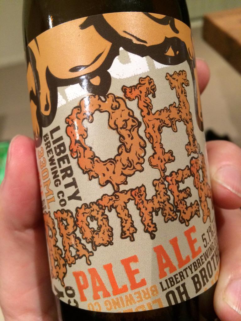 Boozebro's tweet photo. Oh Brother! This @LibertyBrewer beer is going down a treat on a Monday evening http://t.co/oRpi7UOHP3