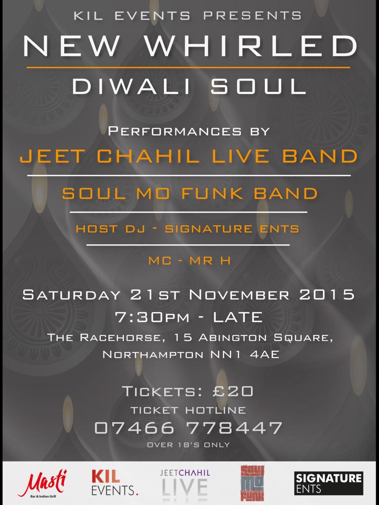 We are proud to announce the details for our upcoming event 'NEW WHIRLED----DIWALI SOUL' 
See you there #KeepItLive