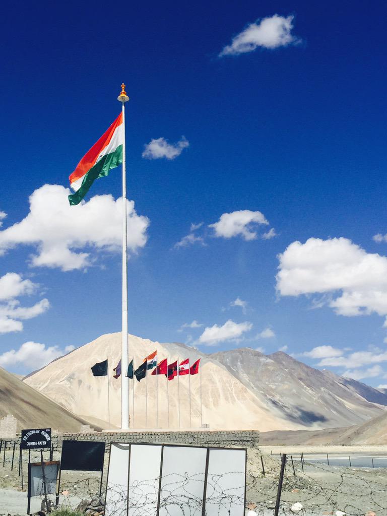 Felt so proud seeing the Indian flag at Pangong lake ❤️
#LadakhLove