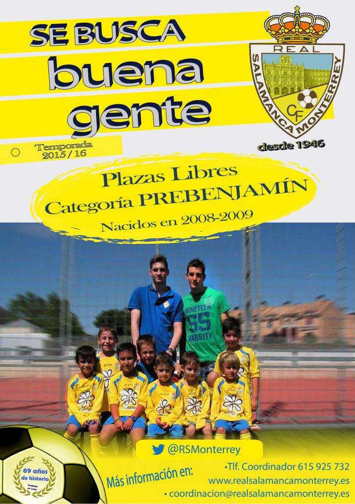 rsmonterrey's tweet photo. Buscamos "Buena Gente" para el equipo PREBENJAMÍN (nacidos en 2008/2009) http://t.co/rrfQZCrAtT