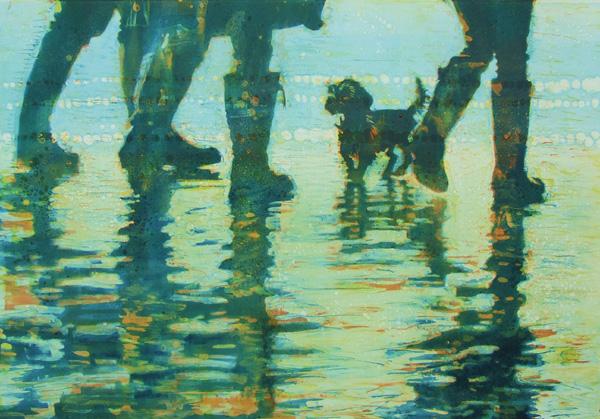 Another of Amanda Averillo's delightful prints, this time Little Dog on the Seashore.  alter-egogallery.co.uk/amanda-averill…