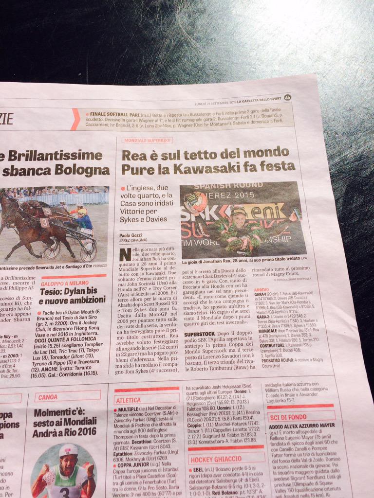 Rea ha vinto il mondiale SBK,@baiox_15 é arrivato "solo" sesto e questo è l articolo.  Continuate a parlare di calcio