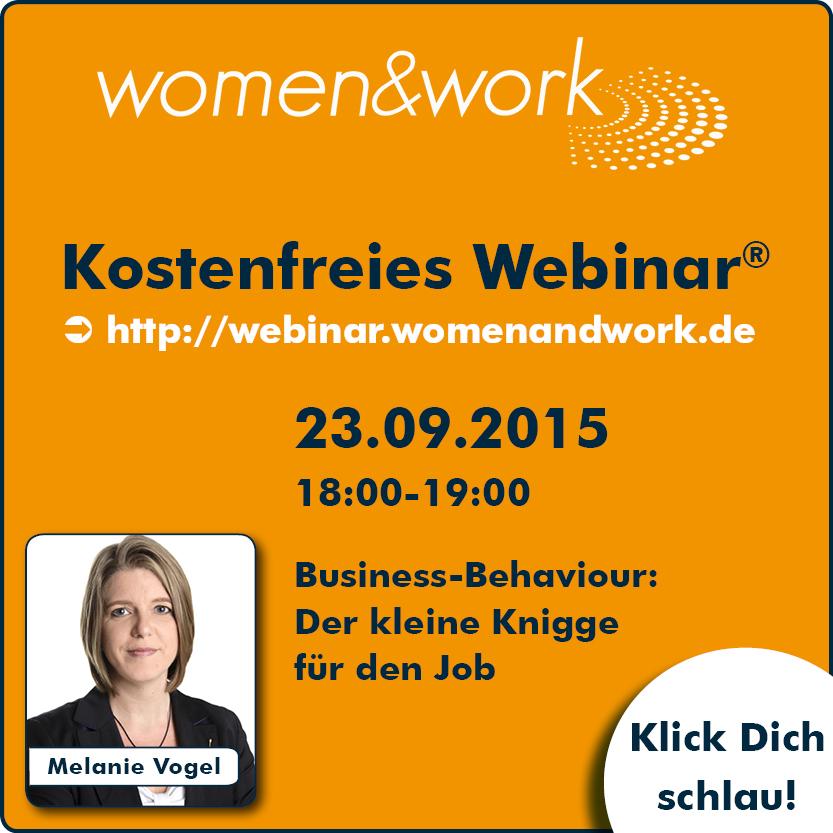 Kostenfreies #Webinar: #BusinessKnigge am 23.9. um 18 Uhr, <a href="/MelanieVogel_/">Melanie Vogel</a> #women_and_work ow.ly/RSnW4