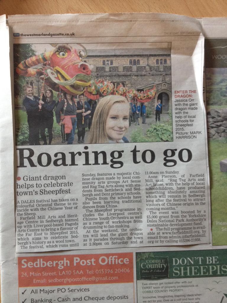 ragtagarts's tweet photo. Great to see Sheepfest write up in Gazette, fab project to have been involved in. http://t.co/5fpkVyamC4