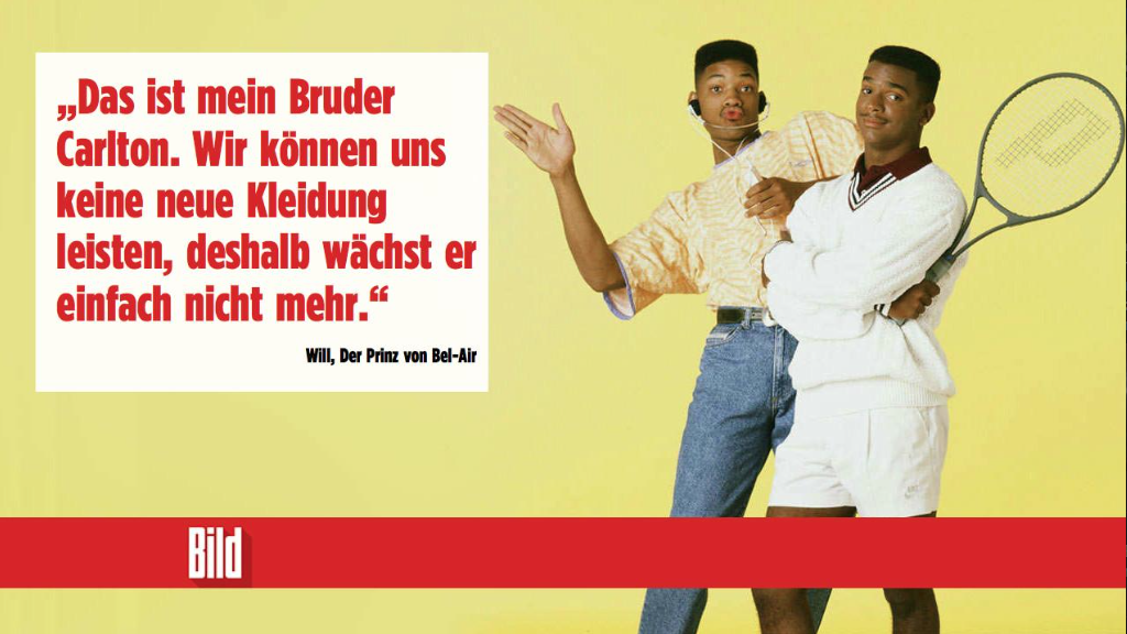 BILD: Happy Birthday, Carlton! Gemeint ist natürlich Schauspieler Alfonso Ribeiro. Er wird heute 44 Jahre alt. 