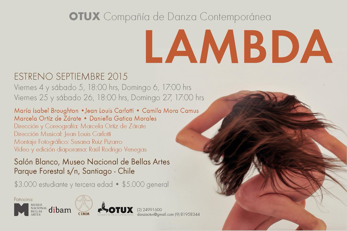 Culturas_RM's tweet photo. 25-26/09/15 a las 18:00 hrs. nuevamente se presenta en @MNBAChile la obra de Danza Contemporánea de #OTUX #LAMBDA http://t.co/aTntxYYXH7