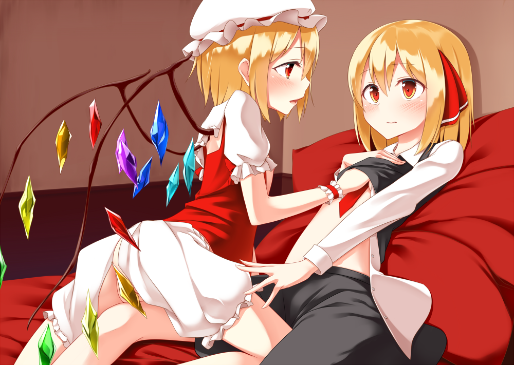 フランドール・スカーレット ,ルーミア(東方プロジェクト) 「るみふら 」|丸のイラスト