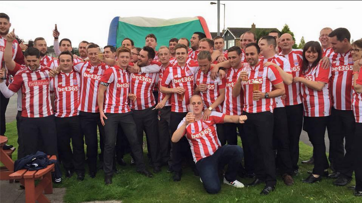 He was a #SCFC fan for years and leaves behind 3 children and a fiancé. This was his family &amp; friends at his funeral.