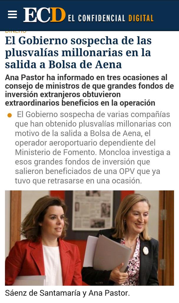 Rajoy 'el que malvendió #Aena', empieza a 'sospechar' Plusvalías millonarias de los Fondos 

change.org/p/paremos-la-p…