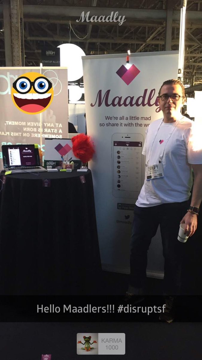 MaadlyApp's tweet photo. Hello Maadlers!!! #disruptsf #sfdisrupt upvote us on http://t.co/GzVcO6mB3k http://t.co/4T8SM4Fa8T
