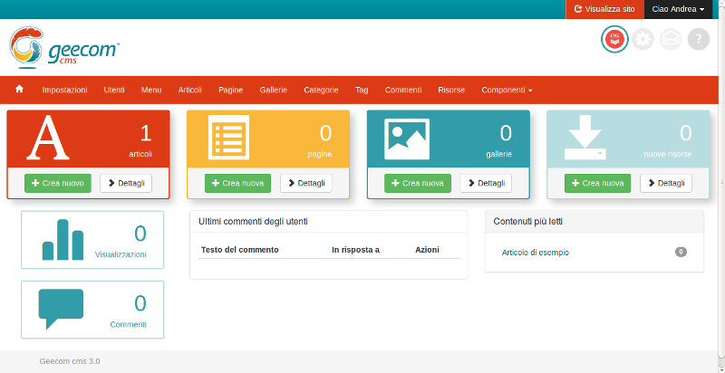 geecomCms's tweet photo. #web #php Rilasciato Geecom #cms 3.0! Nuova dashboard, nuove personalizzazioni e tanto altro! http://t.co/cGXsDrZT32 http://t.co/HMezPCsaGJ