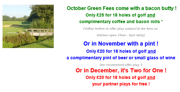msgolfclub's tweet photo. We've got some exiting #GreenFee offers this autumn. October's come with a free #BaconButty! Call 01273 846567 http://t.co/6kHtDe4vyD