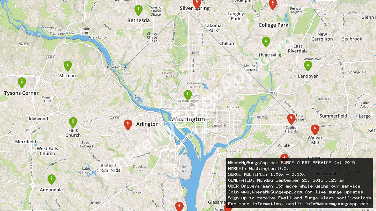 WhereMySurgeApp's tweet photo. Nothin but SURGE money is waiting for #UberDrivers up in Washington D.C.! #ridesharing #Uber_DC #WashingtonDC http://t.co/JNd5wV6QPW