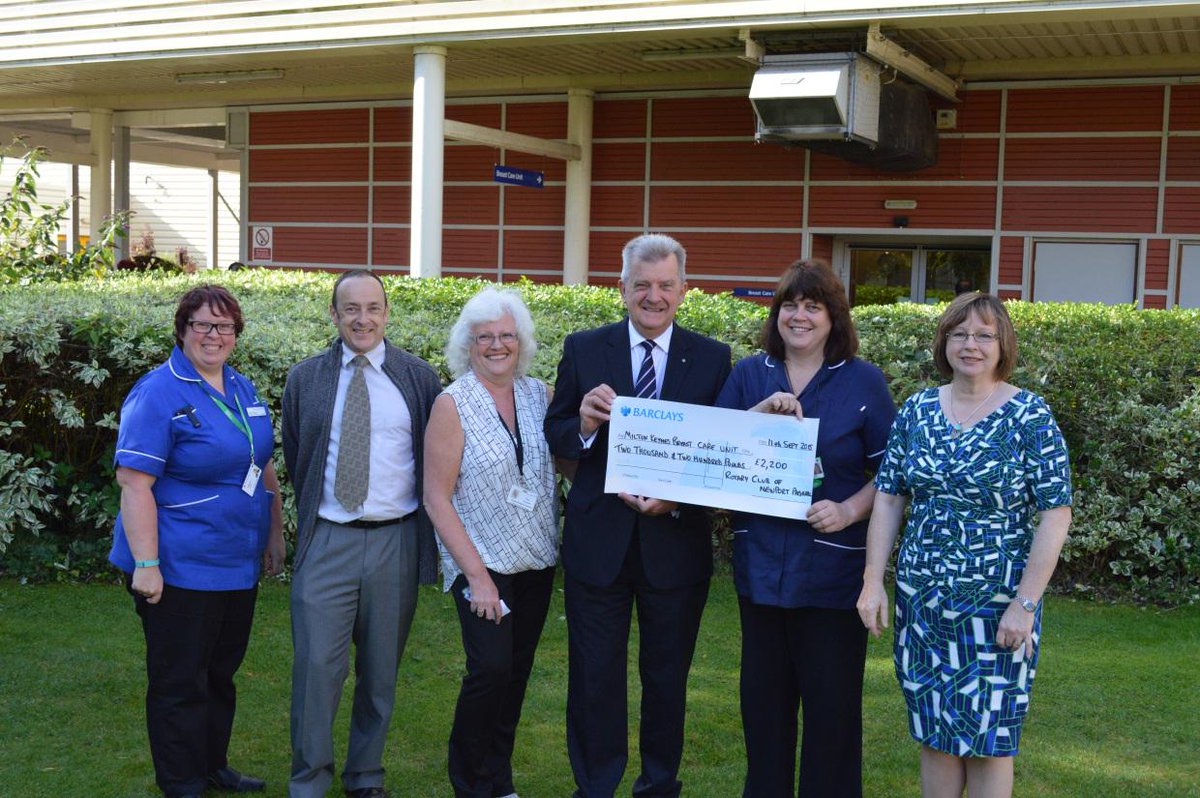 #miltonkeyneshospital #Rotary  Rotary Newport Pagnell donated £2,200 to Milton Keynes Hospital Breast Care Unit