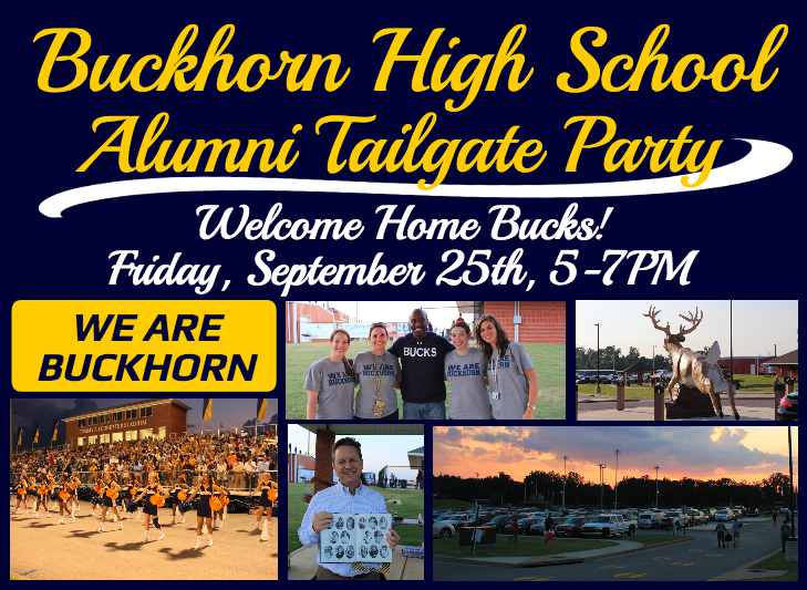 Buckhorn_High's tweet photo. #BuckNation - come out for the @Buckhorn_Alumni Tailgate Party, this Friday, Sept. 25th from 5-7PM!! #BHSHC15 http://t.co/nkKHoUlUkb