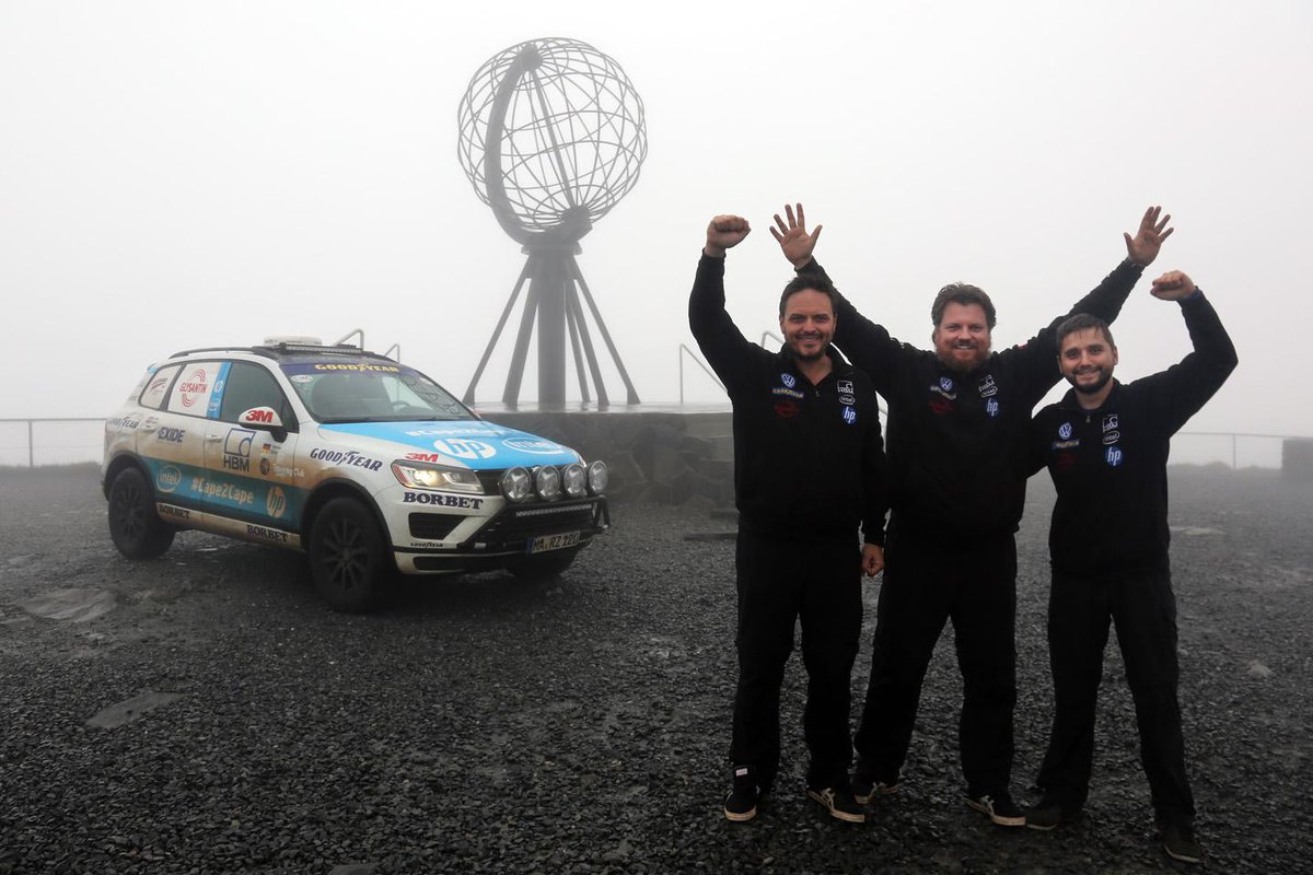 GoodyearPress's tweet photo. We've done it! #GoodyearCapetoCape Challenge is complete. @Rainer_Zietlow and team are now World Record holders! http://t.co/idrHwPIeMU
