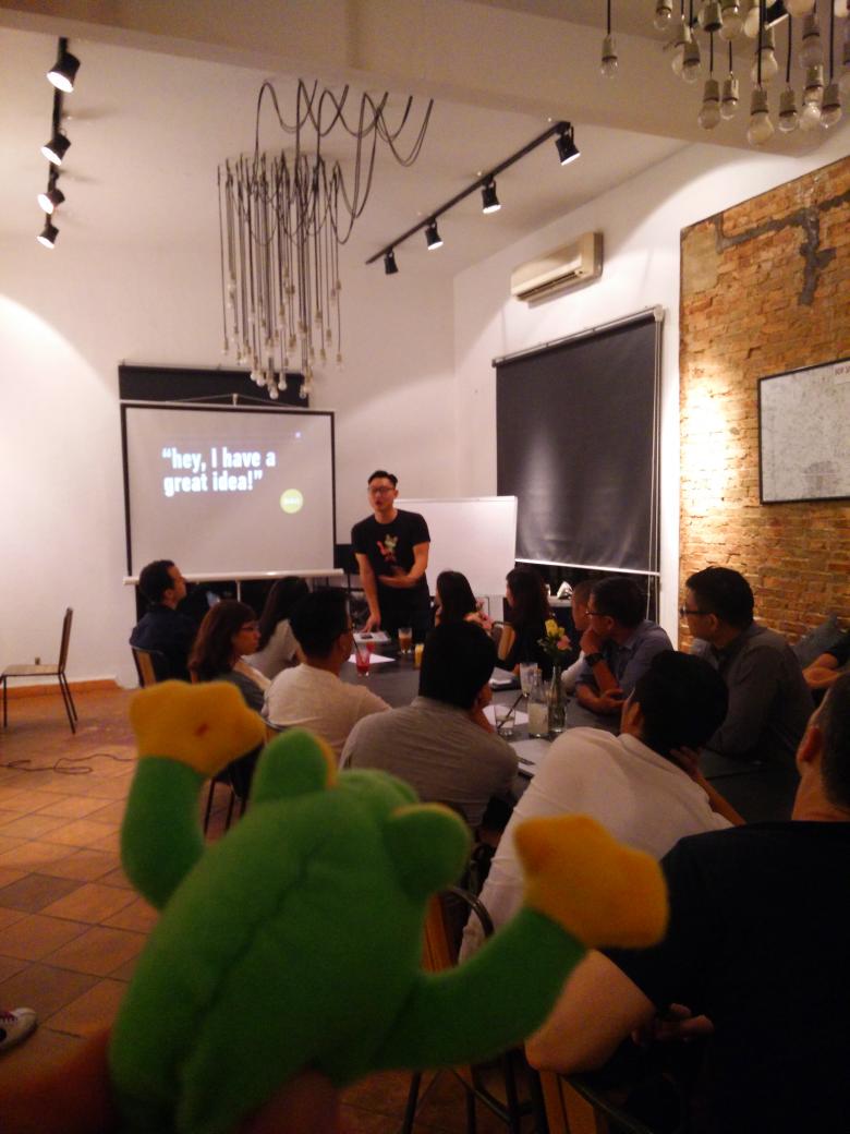 thatkeithtan's tweet photo. #spotsmoochy and I with a full house in @WORKSaigon, listening to @iadriantan conducting a Lean Workshop! @jfdiasia http://t.co/THCtQtEwYx