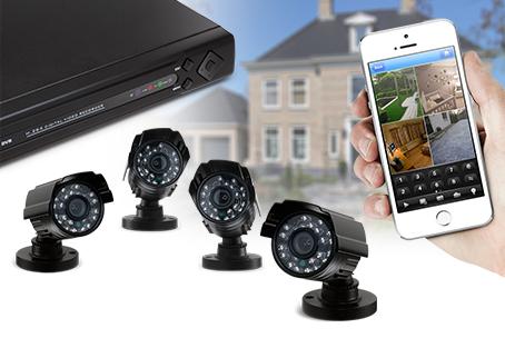 DVR bewakingssysteem met 4 camera’s. van € 499,95 voor € 159,95. 68% korting! ow.ly/SsAIg