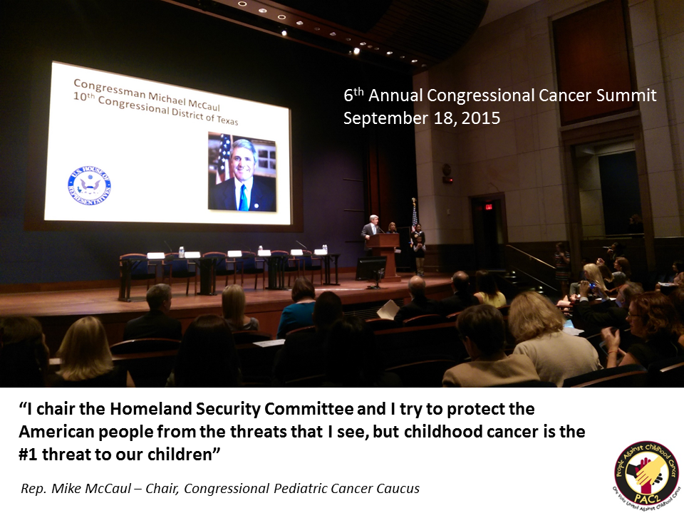 PAC_2's tweet photo. “I chair Homeland Security Committee to protect Americans....but childhood cancer is the #1 threat to our children” http://t.co/qzX4dCHqu2