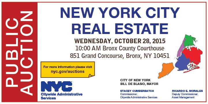 NYCDCAS's tweet photo. The next @NYCDCAS R.E. auction is Oct. 28, at 10 am: 851 Grand Concourse, Bronx. http://t.co/Rzj3ke9Gk4. #reauction http://t.co/CC1q2wJ4Ms