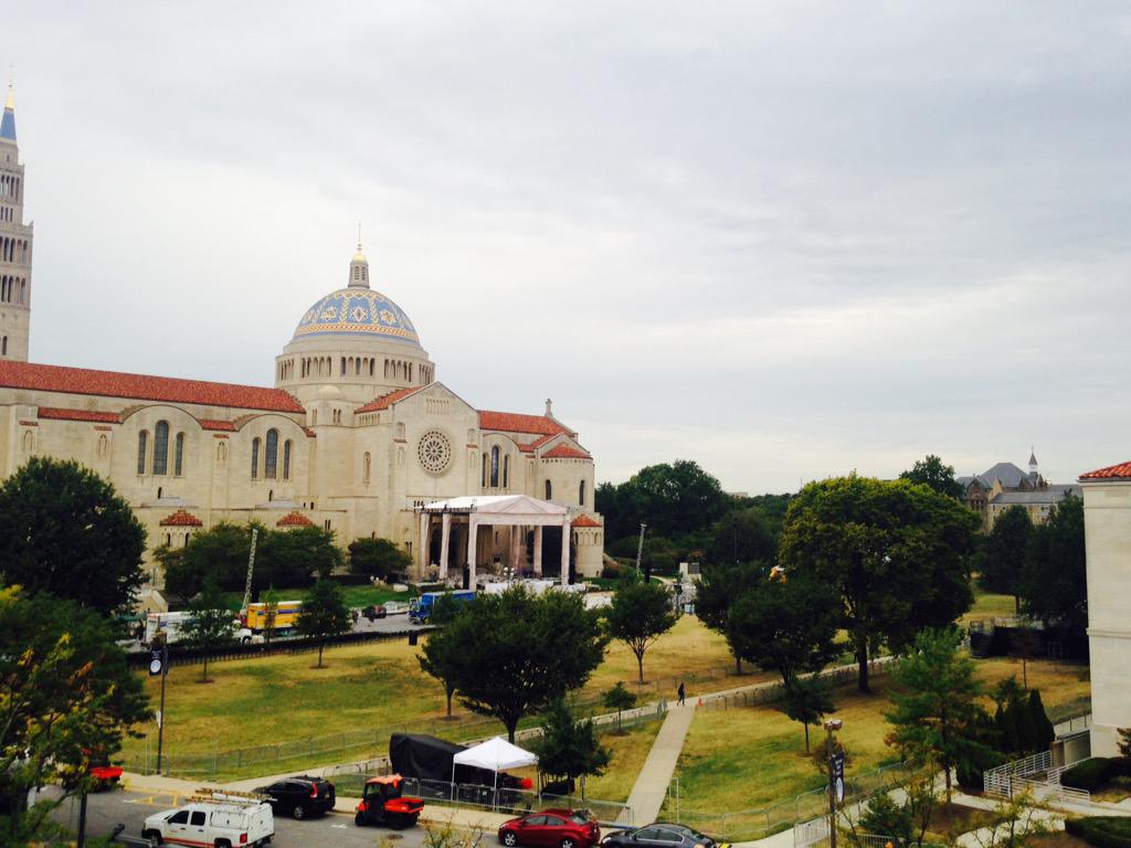 CatholicUniv's tweet photo. We're two days away from @Pontifex's visit to #CUA! #PopeInDC http://t.co/wn2lHObyHL