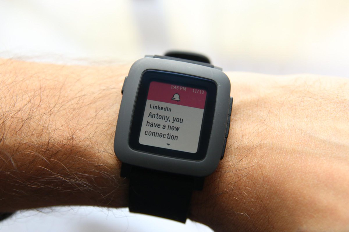 Pebble's tweet photo. After a week with #PebbleTime, @antonyleather's a #smartwatch fan. Check out why in @forbes: http://t.co/SjoVirBsE9 http://t.co/rhT1Dl5Sn1