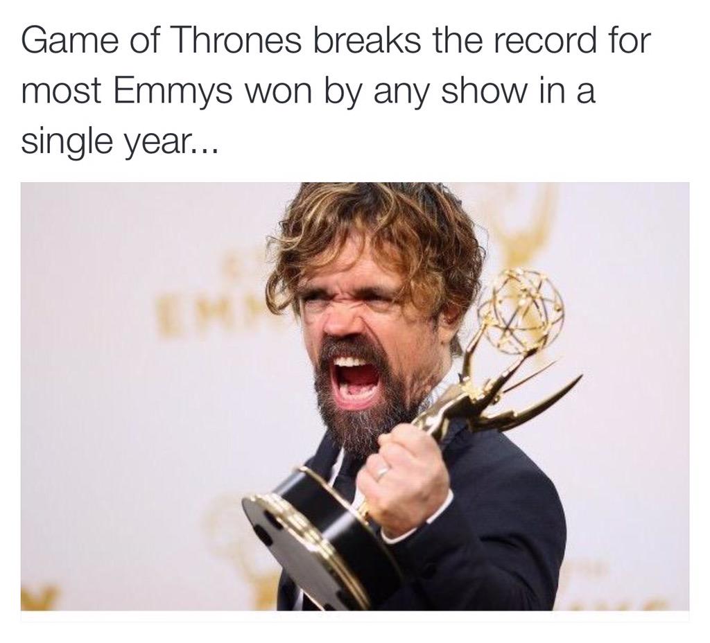 Lord Tywin stared at him, unblinking. “Mummers &amp; monkeys require applause. So did Aerys,for that matter.”

#Emmys2015