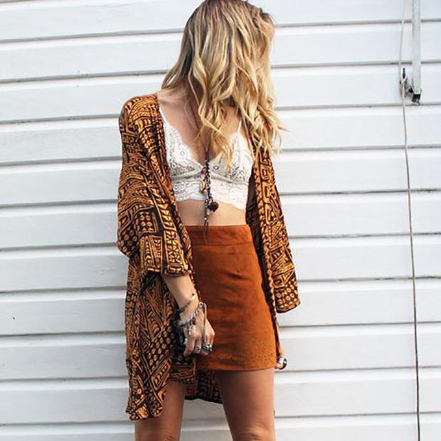 tracdelight_es's tweet photo. Nos encantan las faldas de ante #suede #skirt #ethno #croptop #wild #outfit #necklace #kimono #fashion #moda http://t.co/rtyn1cTdpf