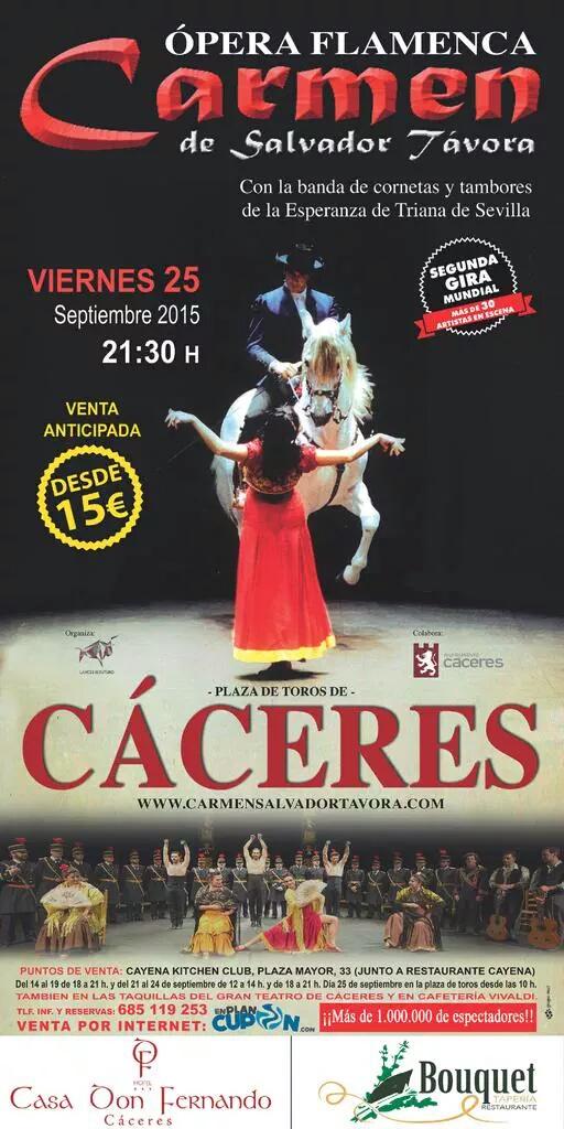 Ya queda menos y no te lo puedes perder. El viernes la magia de "Carmen" inundará la plaza de toros de Cáceres.