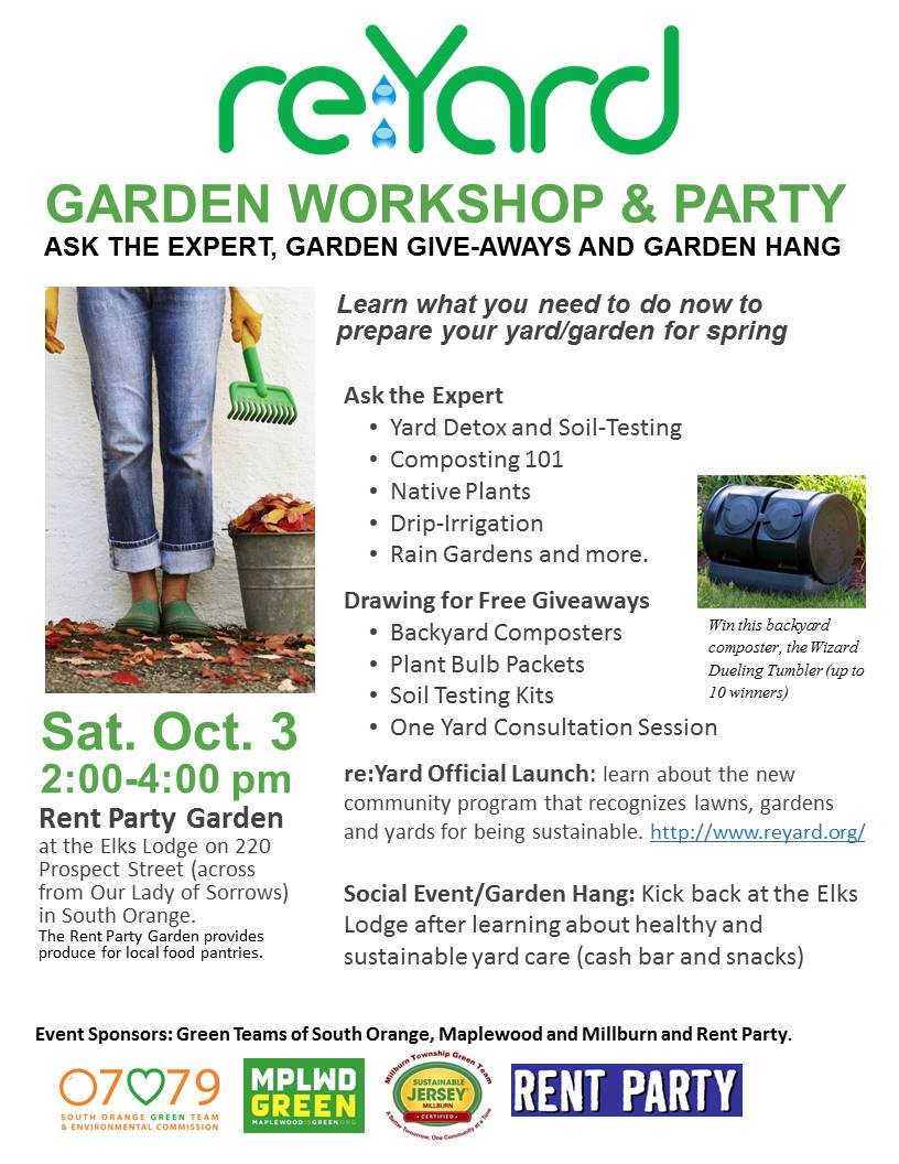 MaplewoodsGreen's tweet photo. 10/3 workshops & garden party @RentPartyLive garden in @southorangenj. More info: http://t.co/Uq2a7U7P26 #reyard http://t.co/MOrApfOIqu