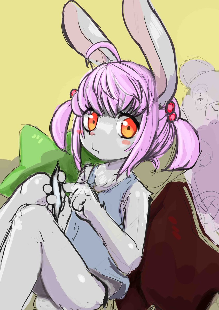 手描きイラスト オリジナル ◎オリジナル◎手描きイラスト つきうさぎ