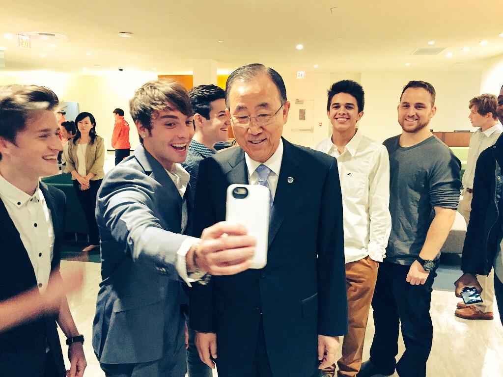 wesleystromberg's tweet image. Taking a selfie with the Secretary General of the U.N. !