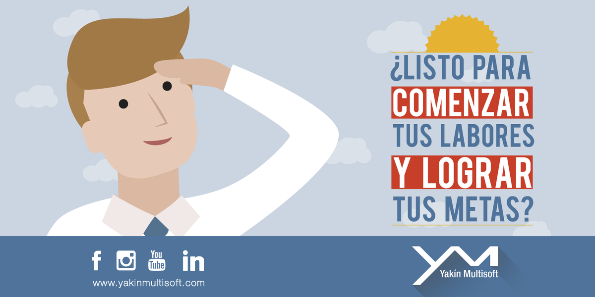 YakinMultisoft's tweet photo. ¿Listo para comenzar tus labores y lograr tus metas? #FelizLunes  #Metas #Exito http://t.co/QNwe7RrvKx
