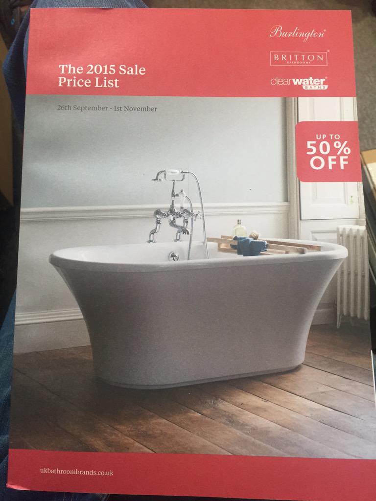 Brochures ready for the BIG Sale that starts Saturday, up to 50% off #burlington #britton #clearwater #bathroombrands