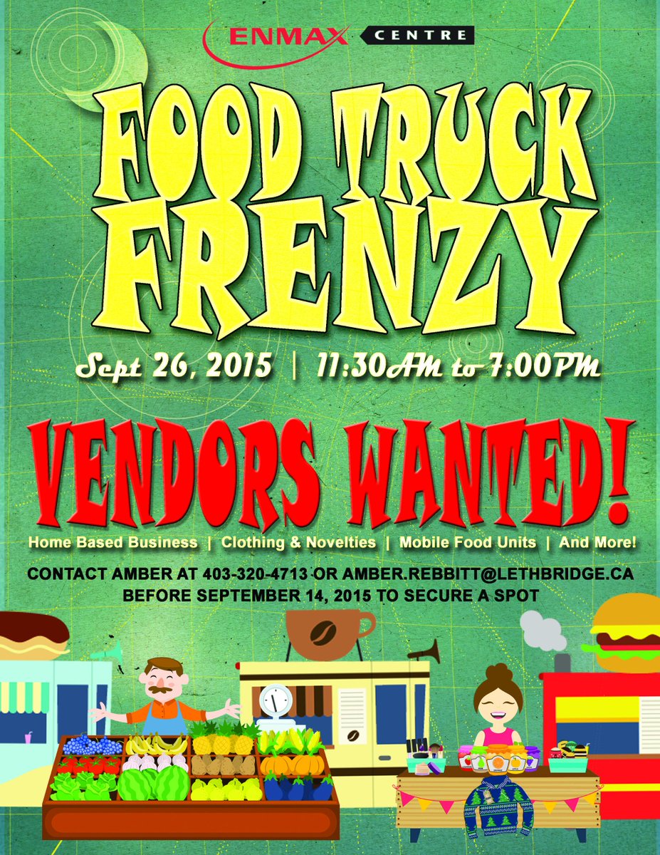 VL_Arena's tweet photo. Last call for vendors! Please contact 403-320-4713 for food vendor and marketplace vendor opportunities http://t.co/SVV2Ckv3Ga