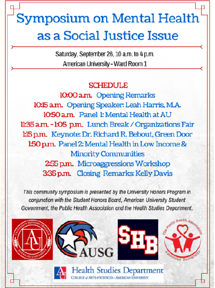 Save the date! This Saturday is the Symposium on Mental Health as a Social Justice Issue!